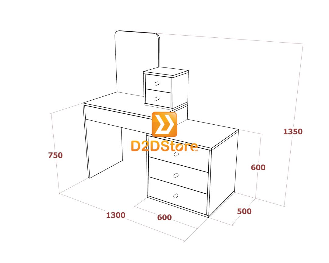 Bộ bàn trang điểm để sàn BBTD.DS13 