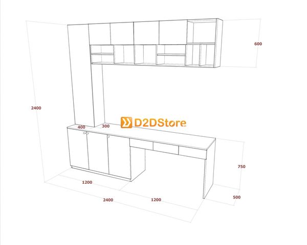 Bàn làm việc kết hợp kệ sách BLV.KS28