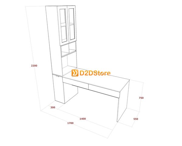 Bàn làm việc kết hợp kệ sách BLV.KS26