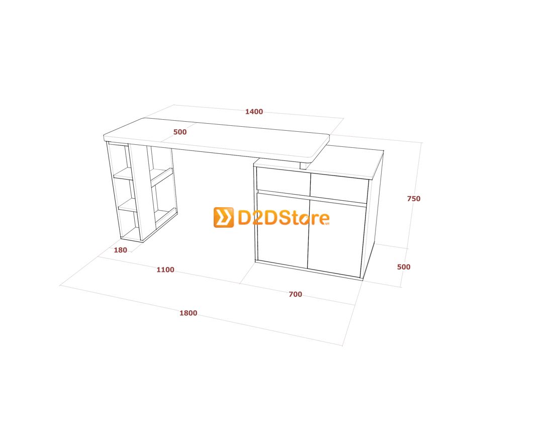  Bàn làm việc để sàn BLV.DS20 