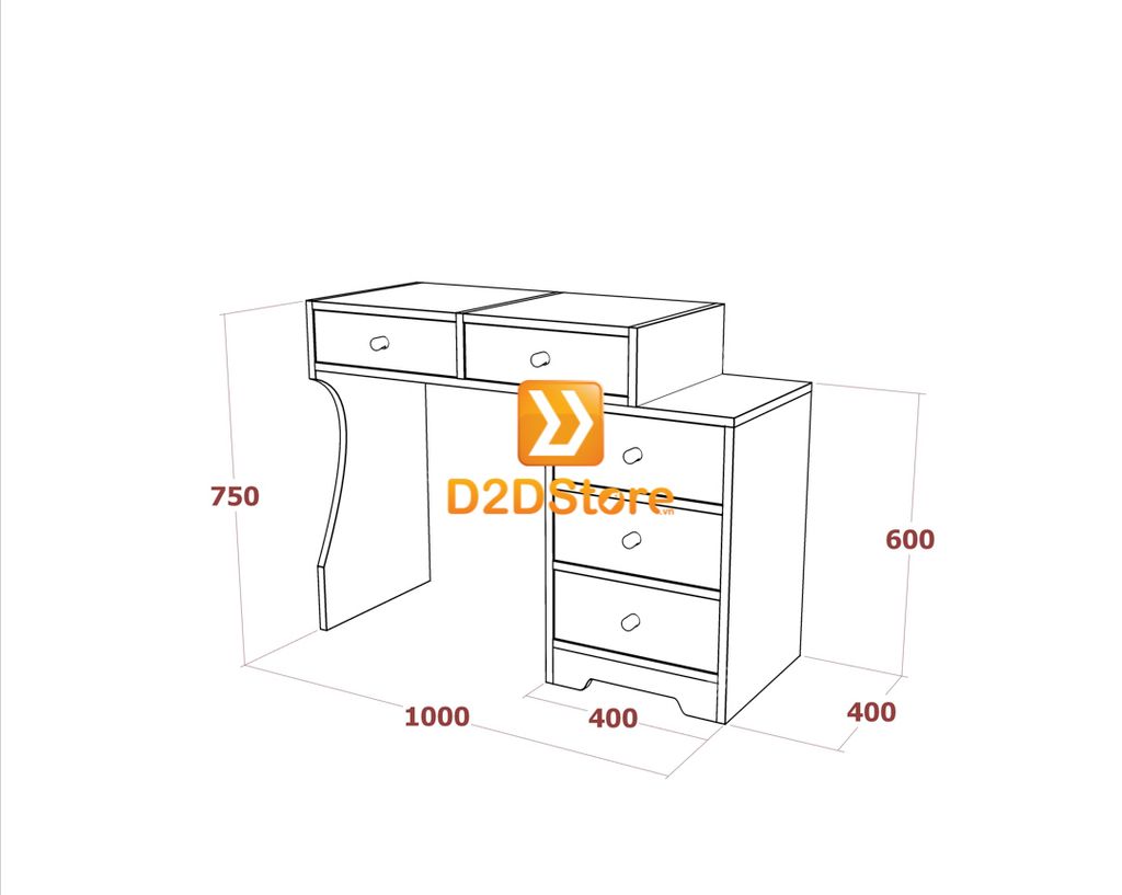 Bộ bàn trang điểm để sàn BBTD.DS24