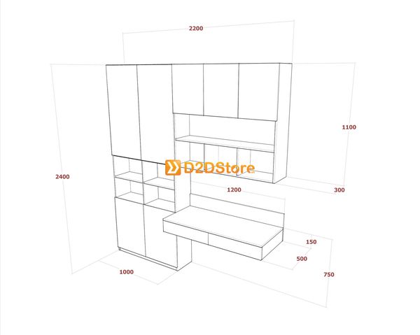 Bàn làm việc kết hợp kệ sách BLV.KS27