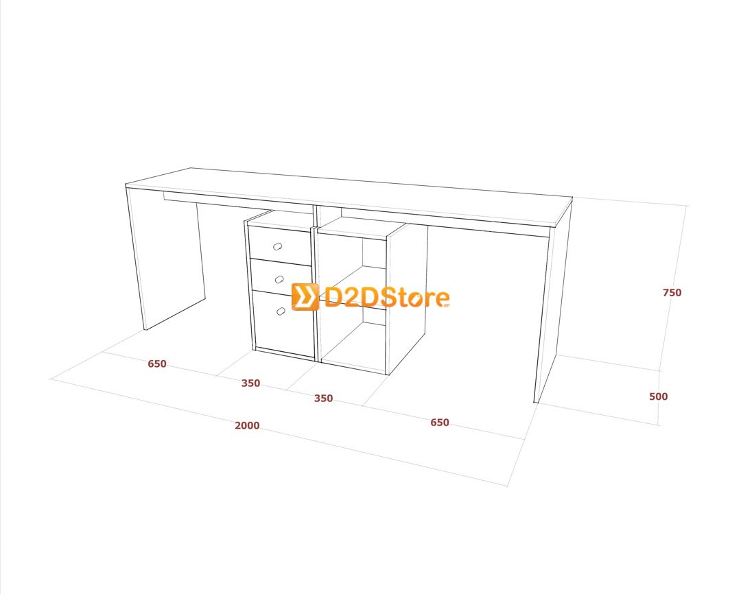  Bàn học đôi cho bé BH.DOI01 