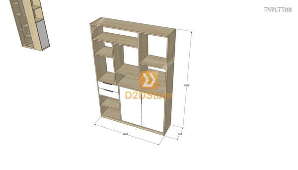 Kệ tủ vách ngăn trang trí TVN.TT08