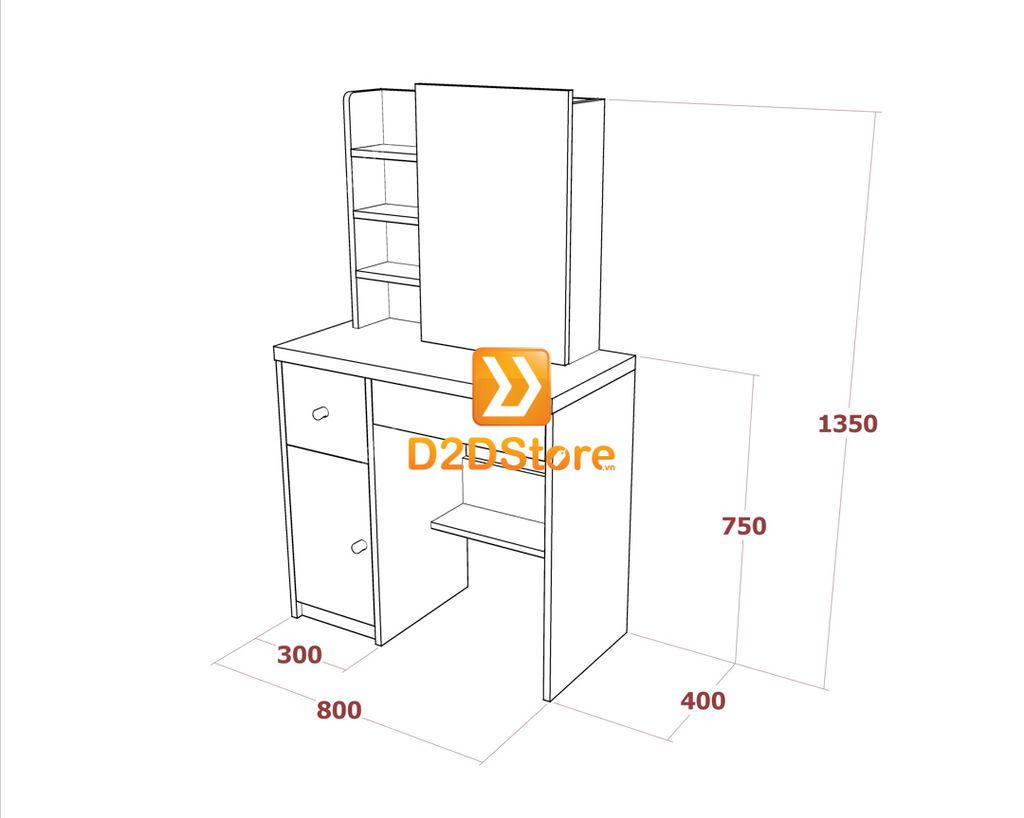 Bộ bàn trang điểm để sàn BBTD.DS08