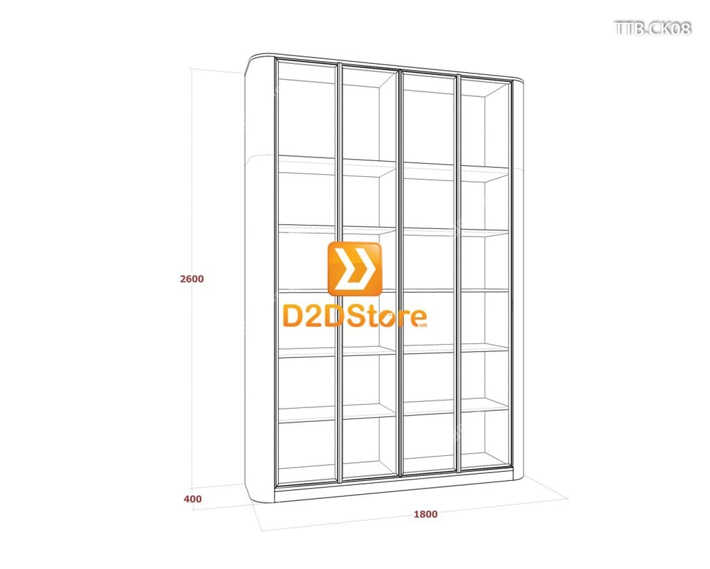 Tủ trưng bày cánh kính TTB.CK08