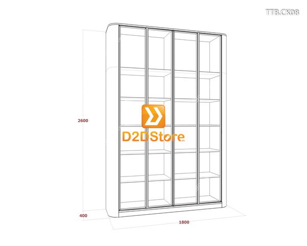 Tủ trưng bày cánh kính TTB.CK08