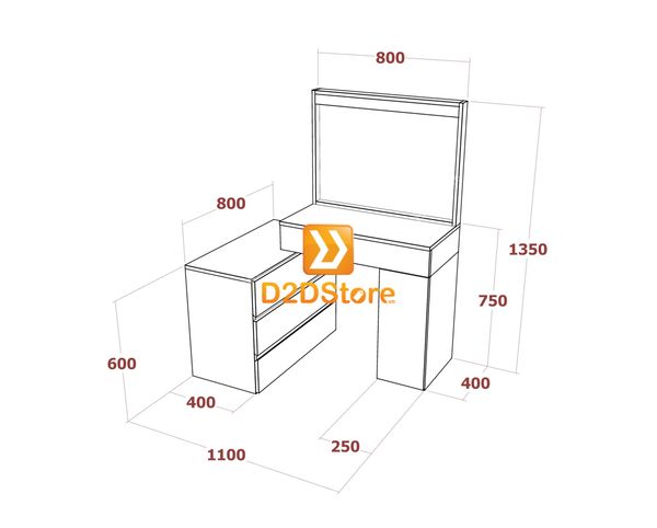 Bộ bàn trang điểm để sàn BBTD.DS27