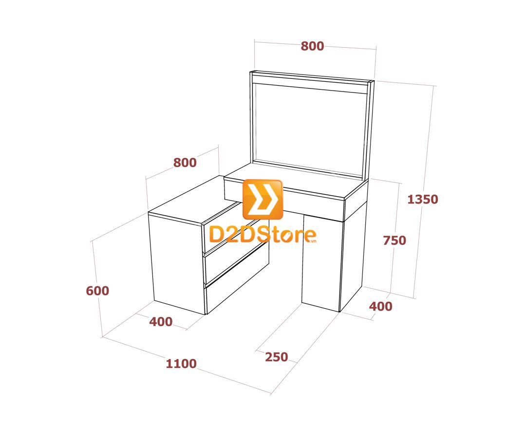  Bộ bàn trang điểm để sàn BBTD.DS27 