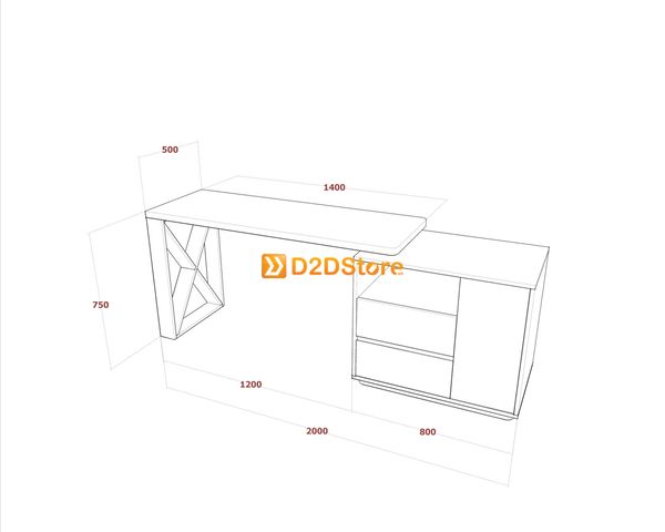 Bàn làm việc để sàn BLV.DS18
