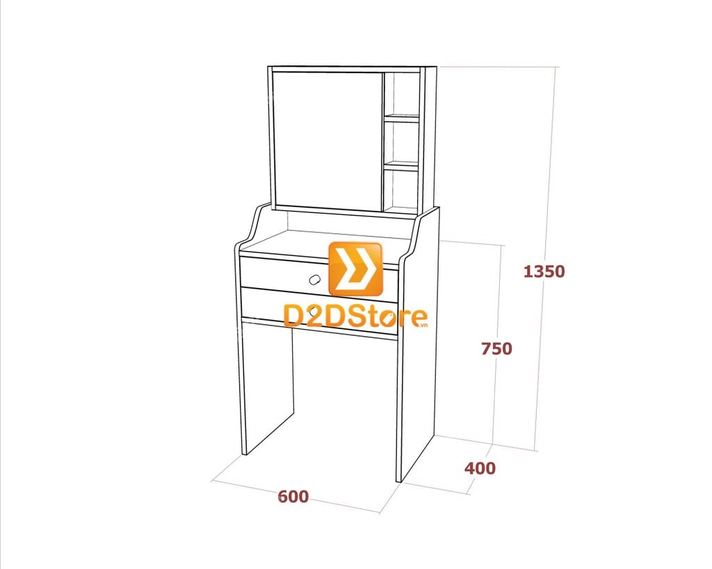 Bộ bàn trang điểm để sàn BBTD.DS18
