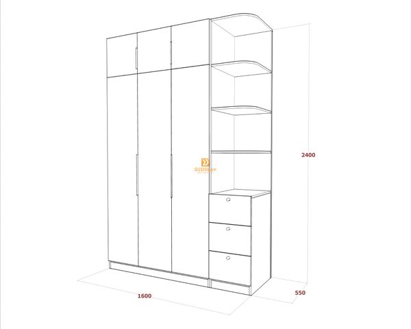 Tủ áo melamine cánh mở TA.MCM06