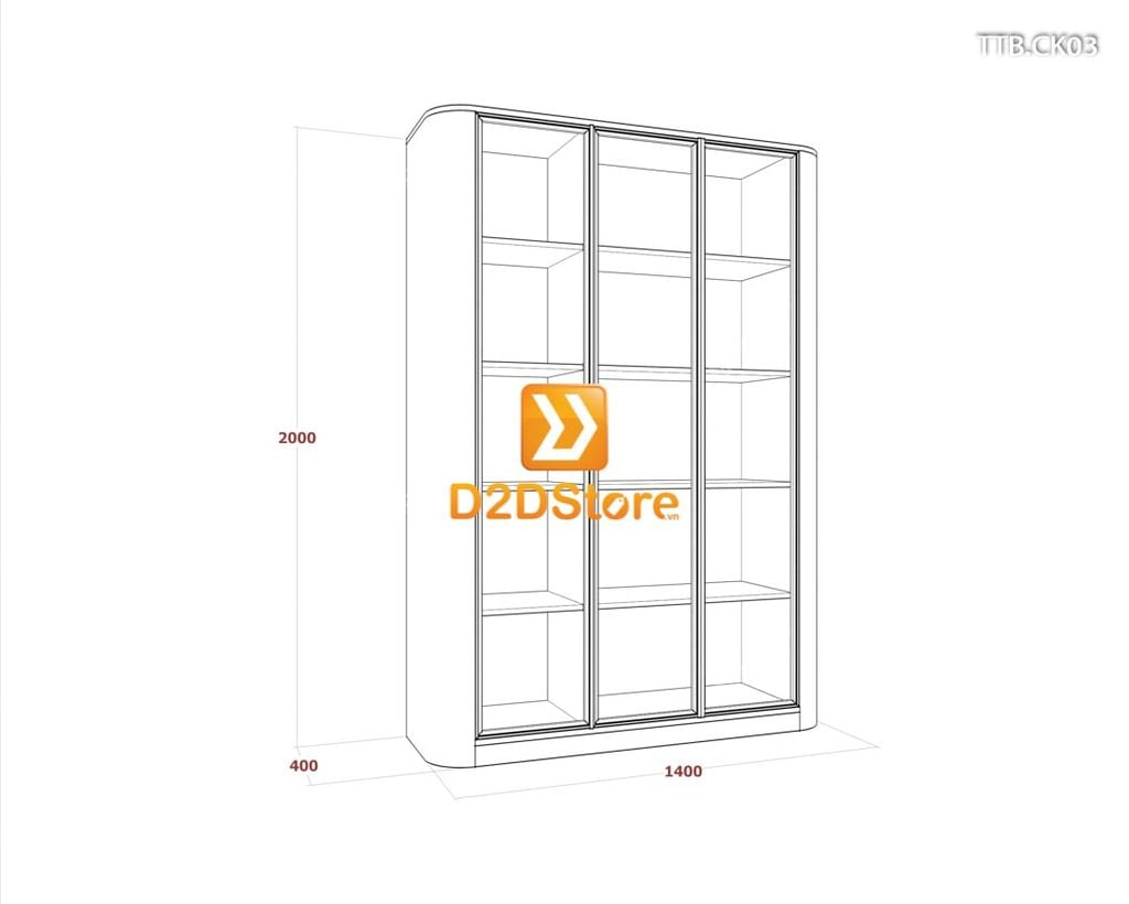 Tủ trưng bày cánh kính TTB.CK03