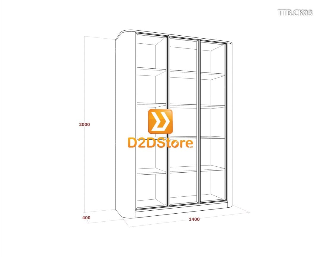  Tủ trưng bày cánh kính TTB.CK03 