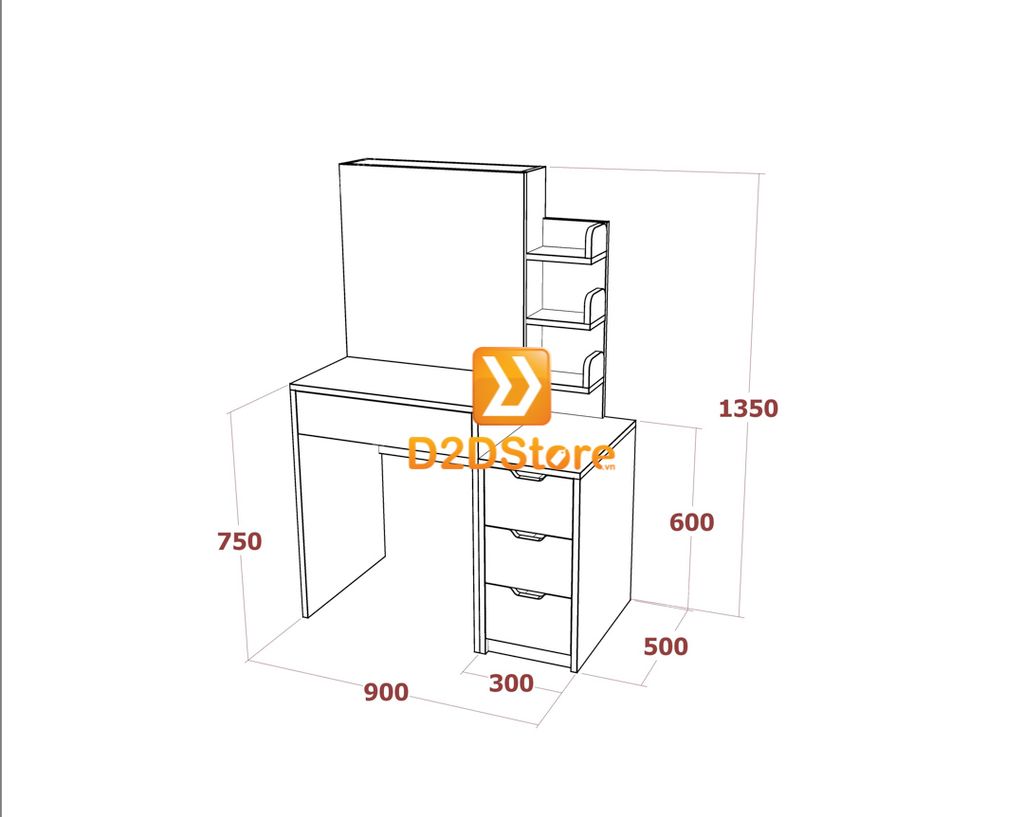 Bộ bàn trang điểm để sàn BBTD.DS21