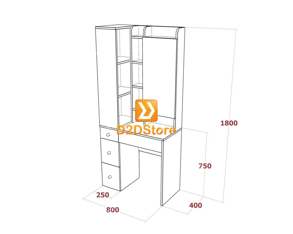 Bộ bàn trang điểm để sàn BBTD.DS14