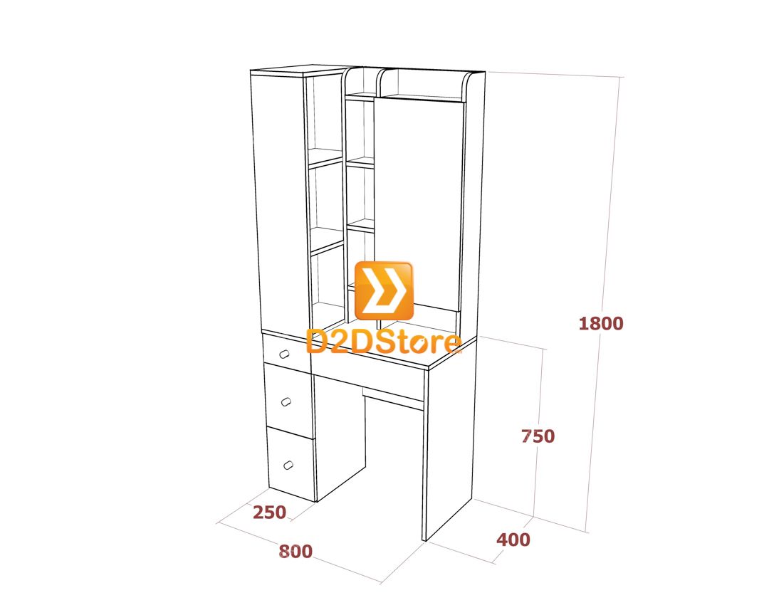 Bộ bàn trang điểm để sàn BBTD.DS14 