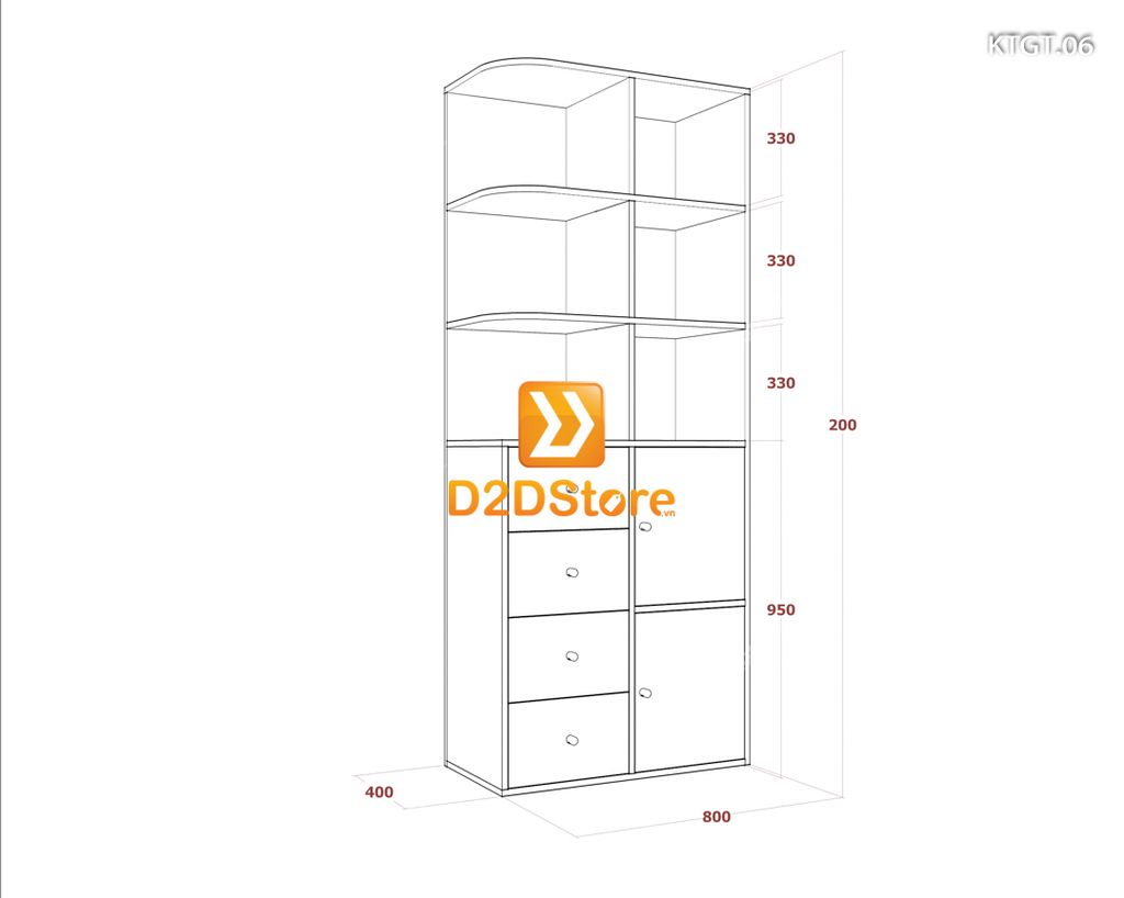 Kệ tủ góc tường KTGT.06