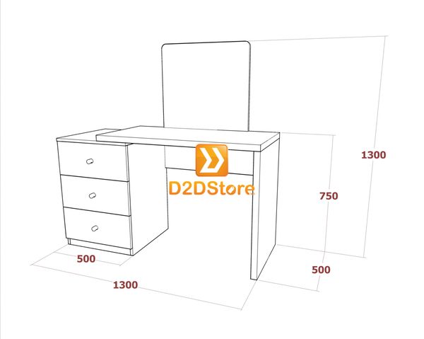 Bộ bàn trang điểm để sàn BBTD.DS03