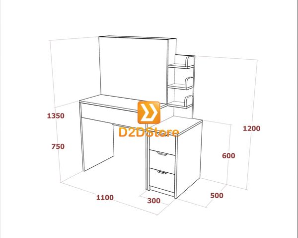 Bộ bàn trang điểm để sàn BBTD.DS07