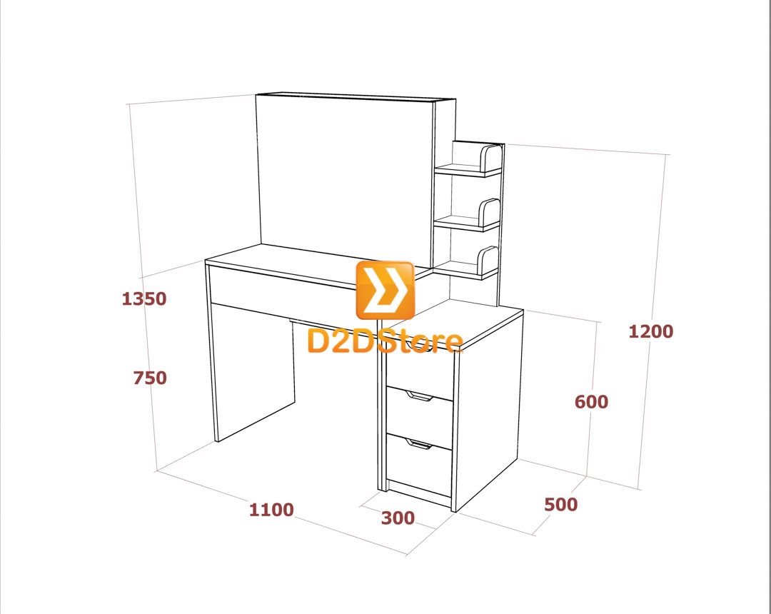  Bộ bàn trang điểm để sàn BBTD.DS07 