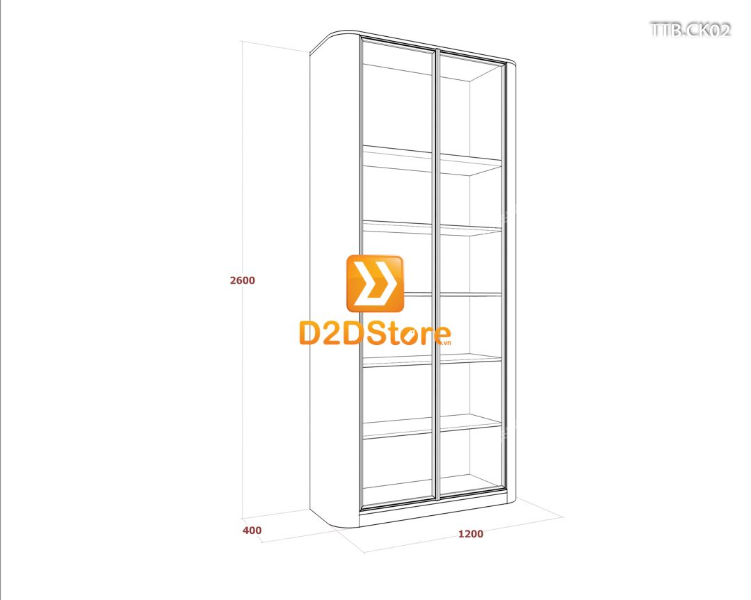  Tủ trưng bày cánh kính TTB.CK02 