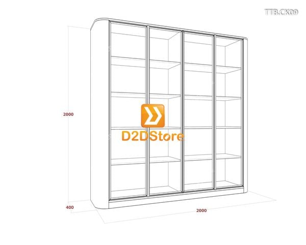 Tủ trưng bày cánh kính TTB.CK09