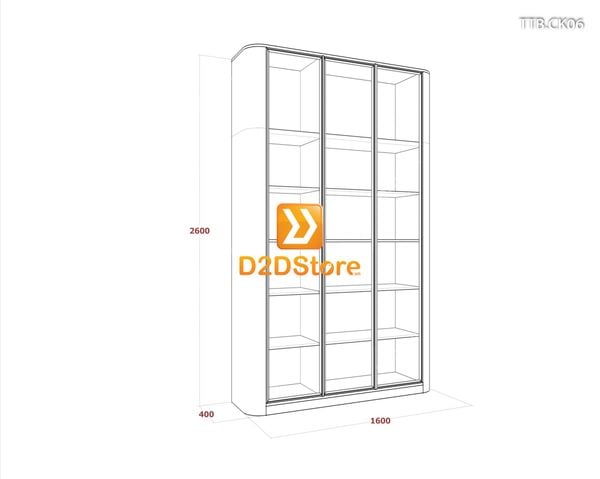 Tủ trưng bày cánh kính TTB.CK06