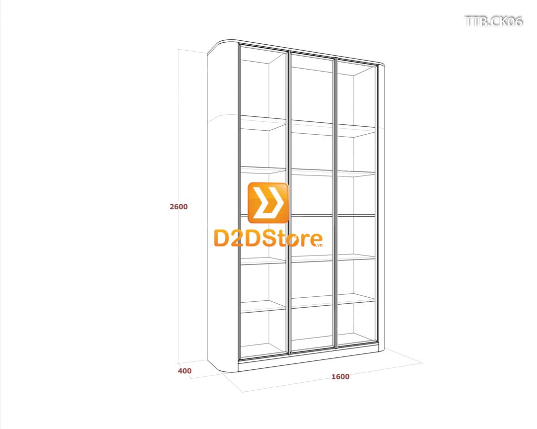  Tủ trưng bày cánh kính TTB.CK06 