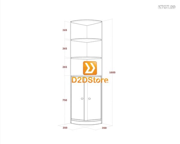 Kệ tủ góc tường KTGT.09