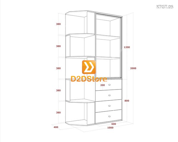 Kệ tủ góc tường KTGT.05