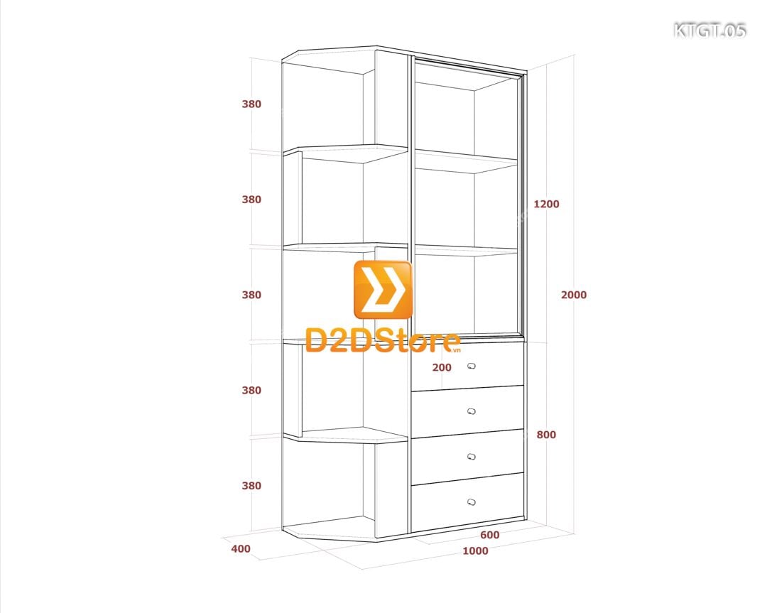  Kệ tủ góc tường KTGT.05 