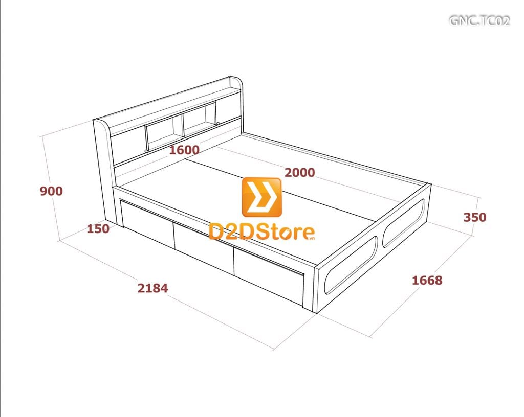 Giường ngủ hiện đại GNC.TC02