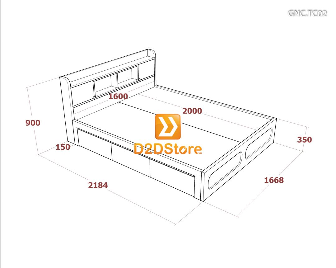  Giường ngủ hiện đại GNC.TC02 
