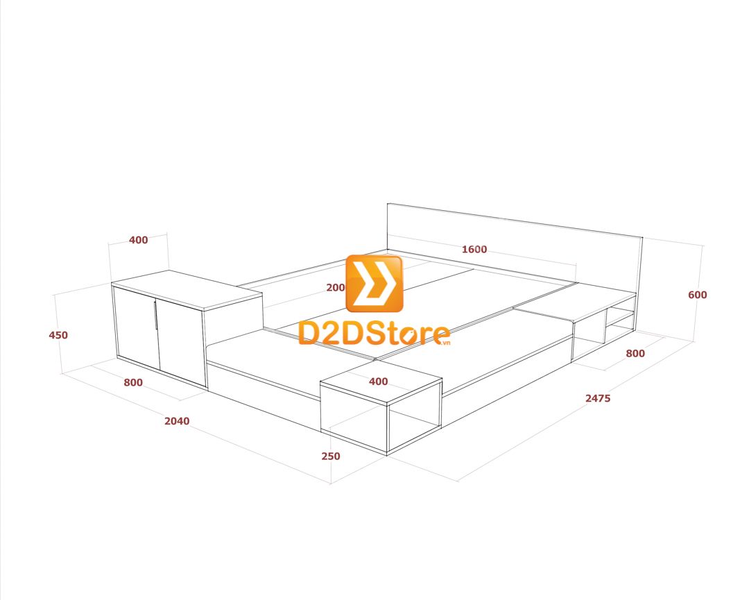  Giường ngủ thấp kiểu Nhật GN.GKN06 
