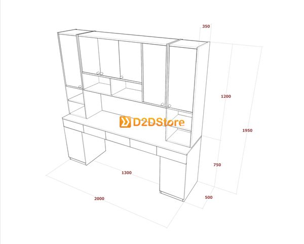 Bàn học đơn cho bé có kệ sách BHKS.DON19