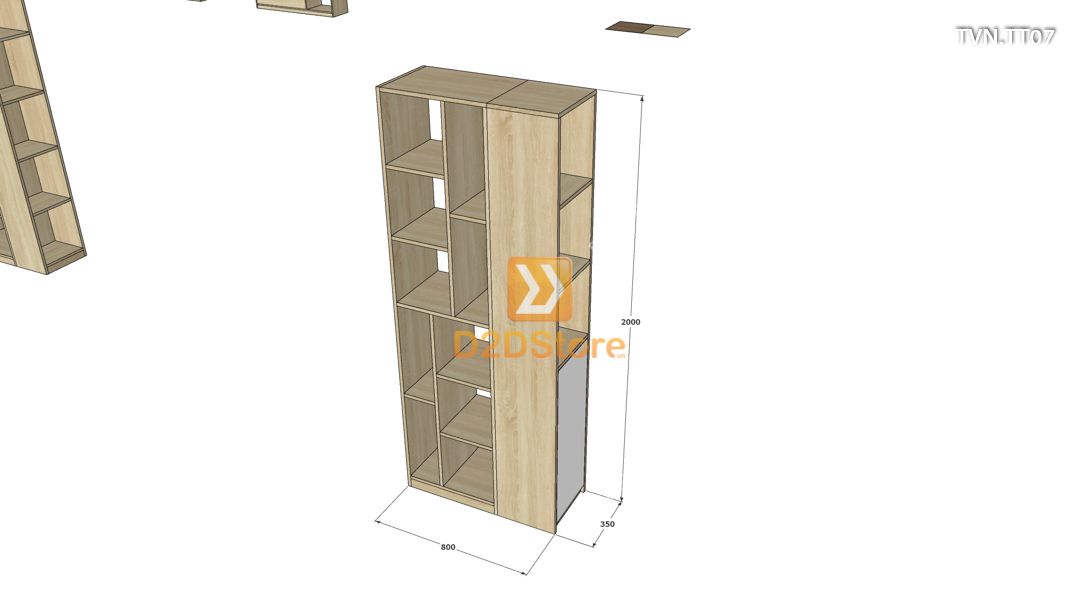  Kệ tủ vách ngăn trang trí TVN.TT07 