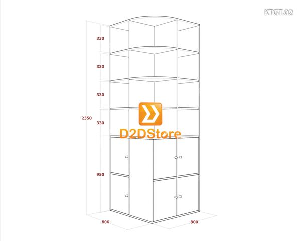 Kệ tủ góc tường KTGT.02