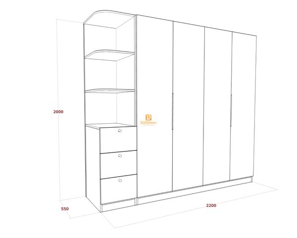 Tủ áo melamine cánh mở TA.MCM11