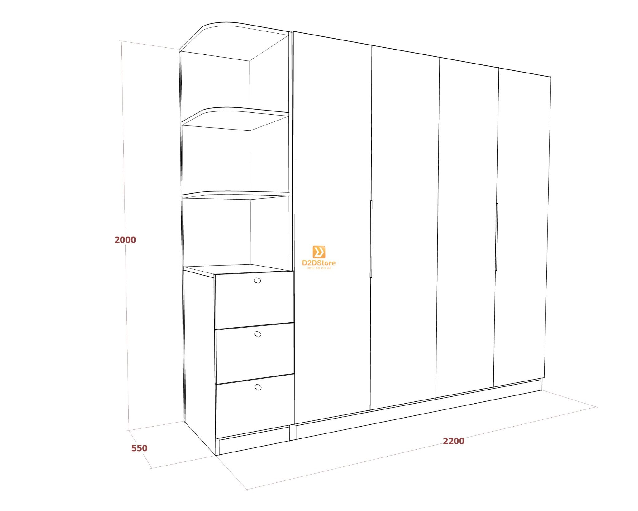  Tủ áo melamine cánh mở TA.MCM11 