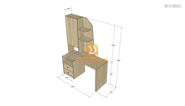 Bàn làm việc kết hợp kệ sách BLV.KS32