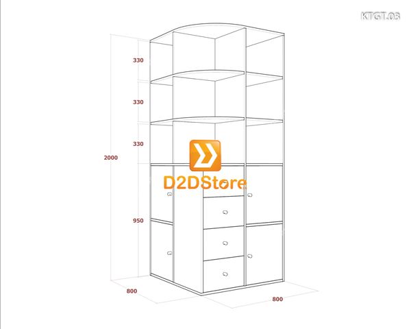 Kệ tủ góc tường KTGT.03