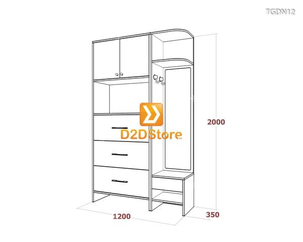 Tủ giày đa năng TGDN12