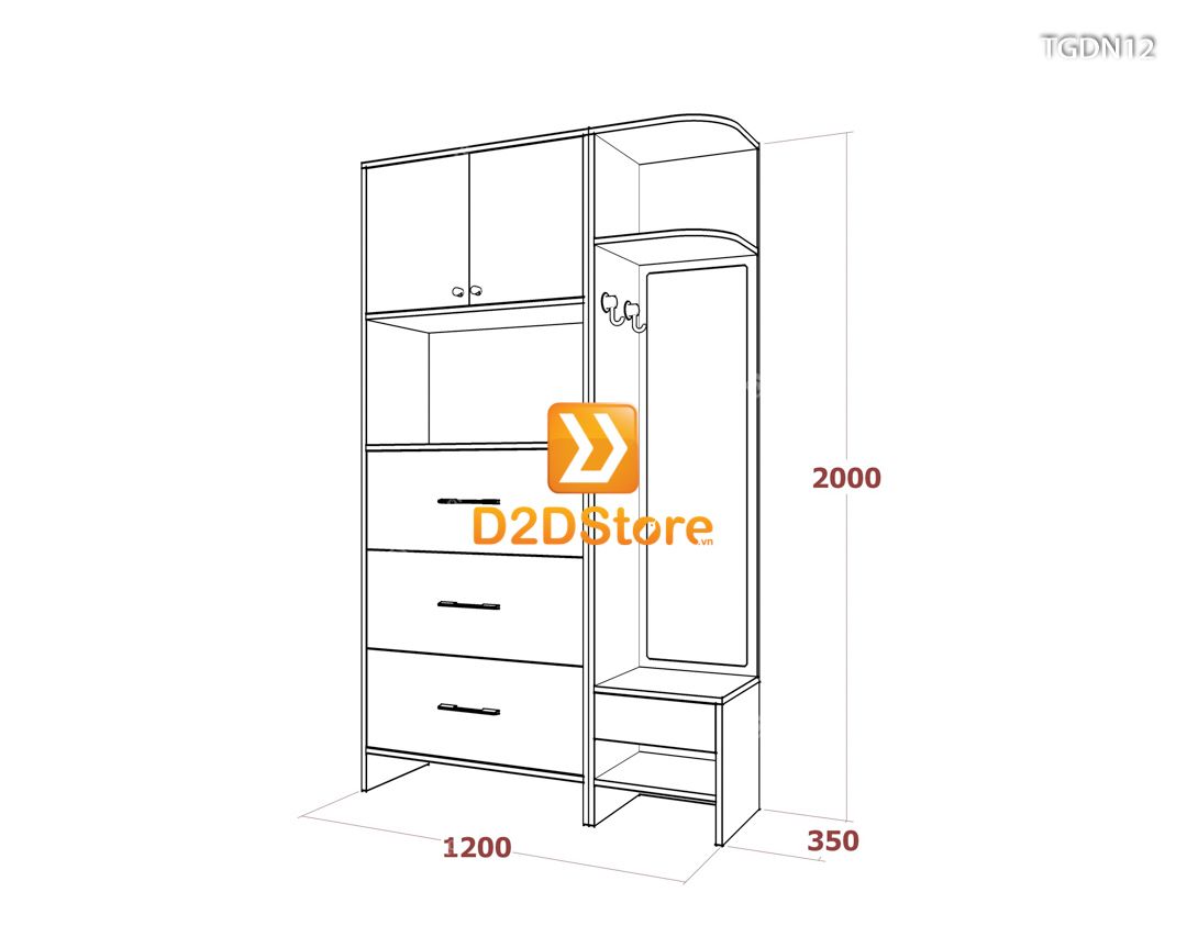  Tủ giày đa năng TGDN12 