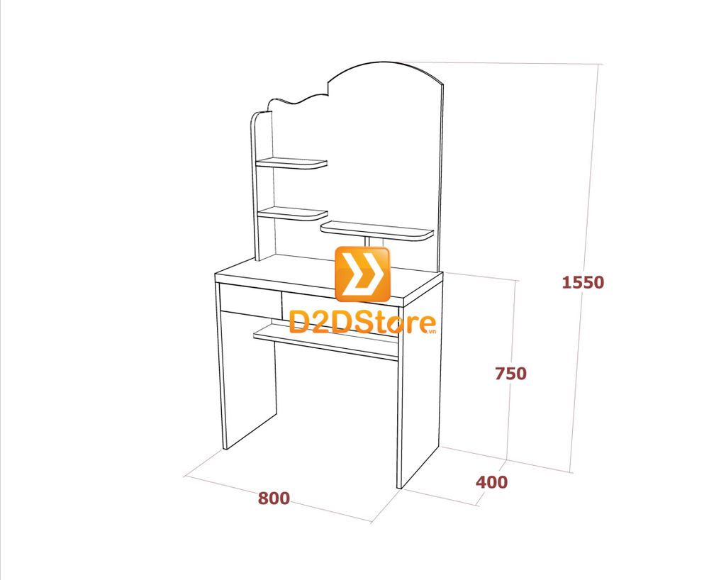Bộ bàn trang điểm để sàn BBTD.DS11
