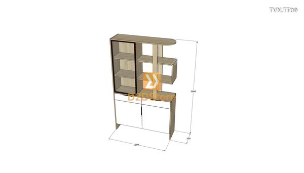 Kệ tủ vách ngăn trang trí TVN.TT09