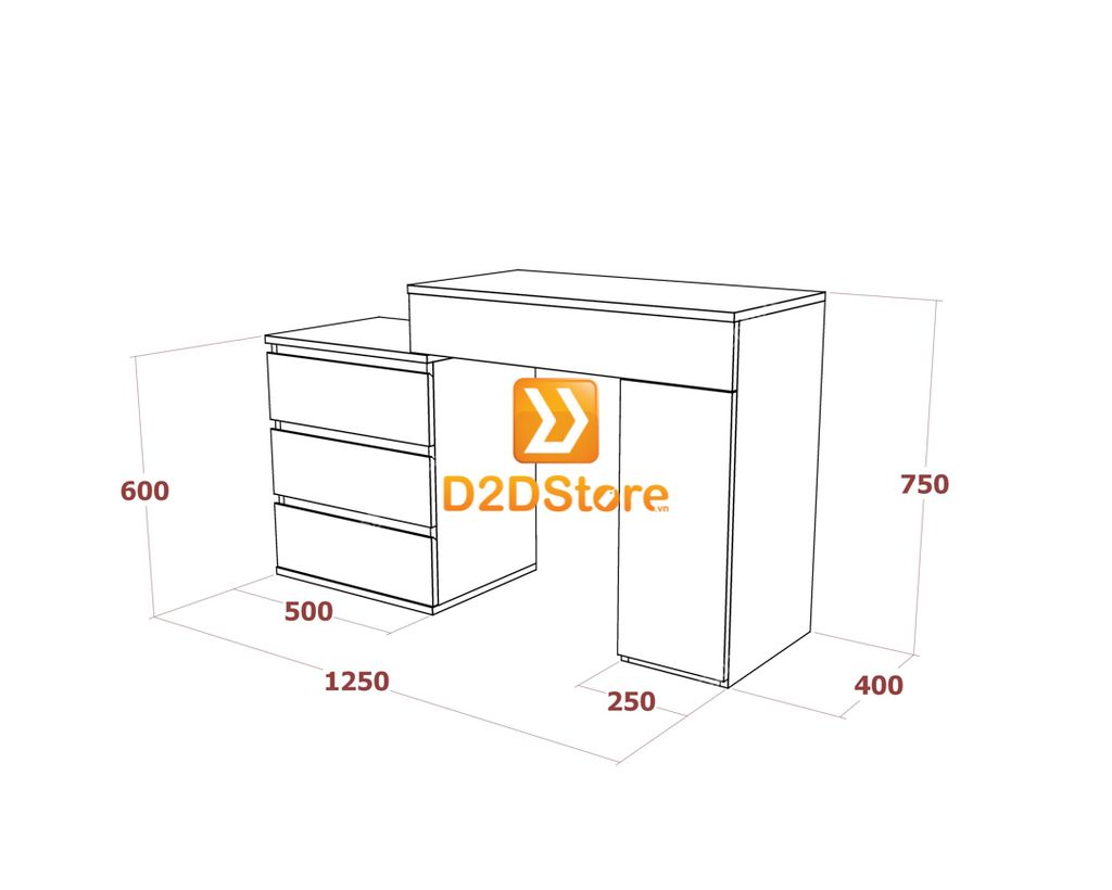 Bộ bàn trang điểm để sàn BBTD.DS23