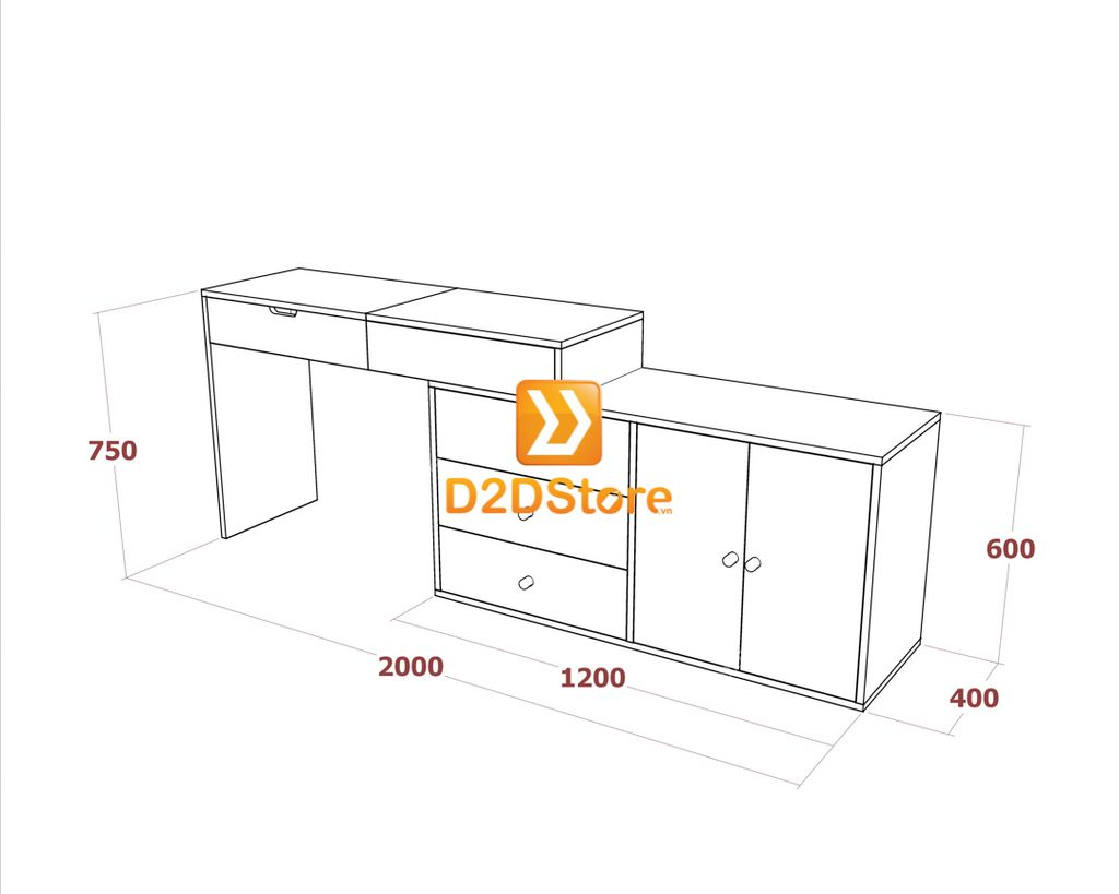 Bộ bàn trang điểm để sàn BBTD.DS10