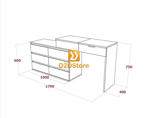 Bộ bàn trang điểm để sàn BBTD.DS20