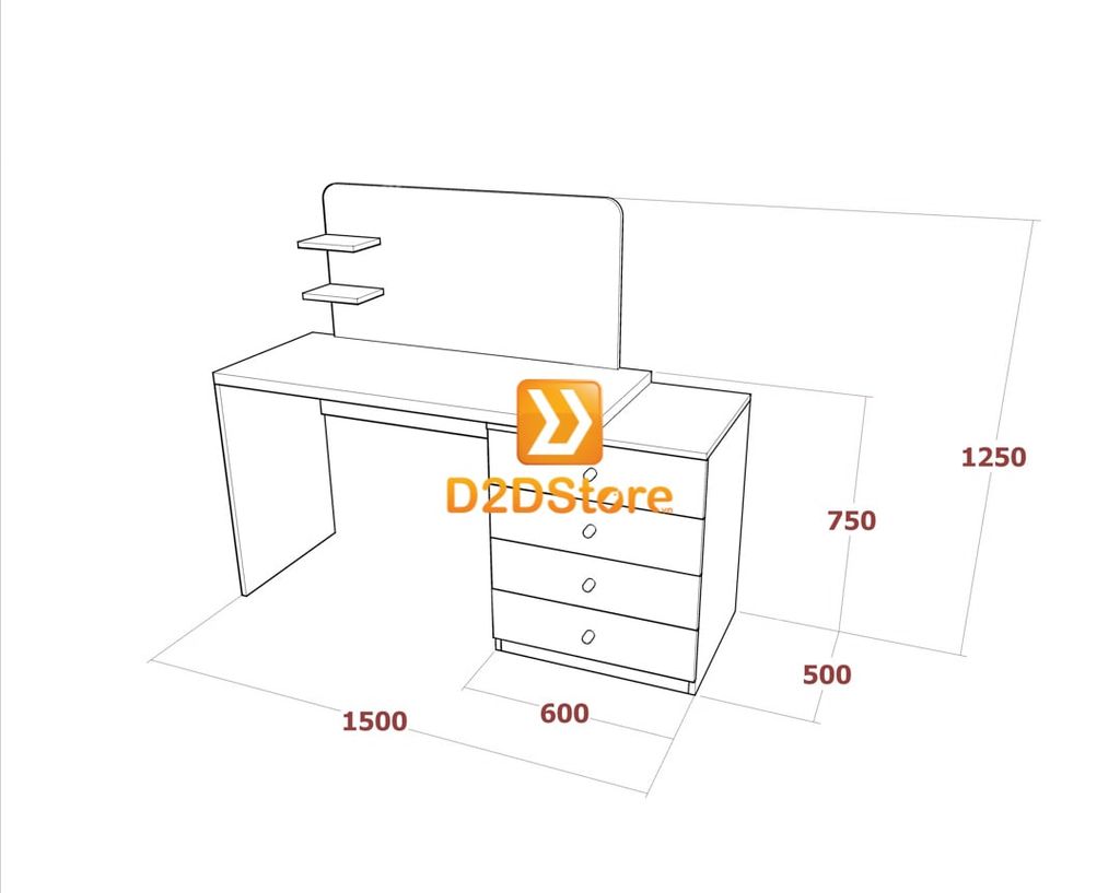Bộ bàn trang điểm để sàn BBTD.DS01